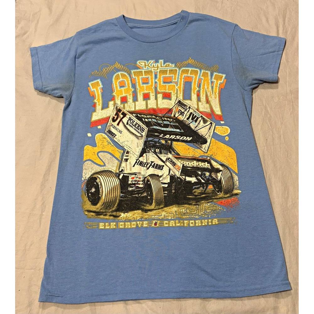 Kyle Larson #57 Yung Money Finley Farms Sprint Car Racing Shirt Elk Grove Blue